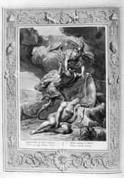 In de Griekse mythologie, Perseus hakt het hoofd van Medusa de Gorgon af