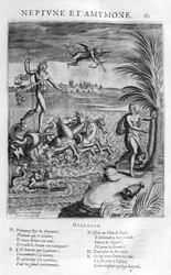 Neptunus met Amymone, dochter van Danaus, die hij beschermt tegen een sater