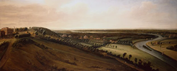 Uitzicht vanaf de zijkant van Richmond Hill richting het nieuwe park van de graaf van Rochester