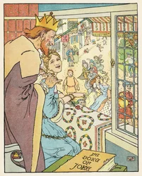 De gouden gans (kleurenlitho)