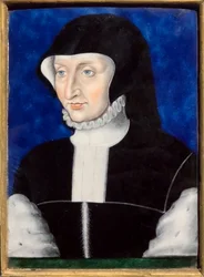 Antoinette de Bourbon, circa 1567 (Polychroom email op koper)Écouen, nationaal Renaissancemuseum