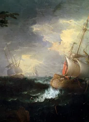 Stormachtige zee, ca. 1700-1750 (detail)