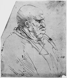 Een grotesk profiel van een man naar rechts, ca. 1480