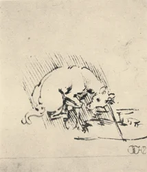 Een eenhoorn die zijn hoorn in het water doopt, ca. 1480 1945