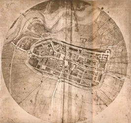 Een kaart van de stad Imola, Italië, ca. 1472-ca. 1519 1883