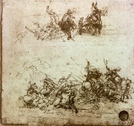 Slag van Ruiters Studie voor de Slag bij Anghiari