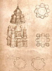 Tekening van kerken, ca. 1472-ca. 1519 1883