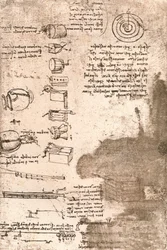 Tekening van muziekinstrumenten en andere objecten, ca. 1472-ca. 1519, 1883