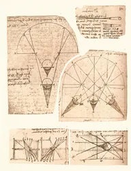 Vijf diagrammen ter illustratie van de theorie van licht en schaduw, ca. 1472-ca. 1519, 1883