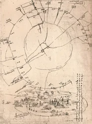 Schetskaart van Milaan, ca. 1472-ca. 1519, 1883