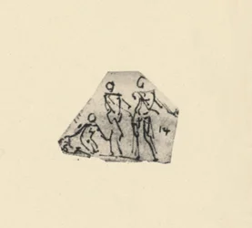 Schets van drie figuren, ca. 1480, 1945