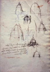 Studies voor lantaarn van kathedraal, uit Codex Trivulzianus