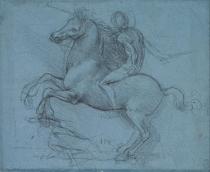 Studie voor een ruitermonument (recto)