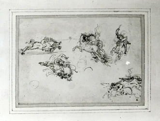 Studie van ruiters in gevecht, 1503-4