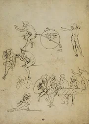 Studie van menselijke figuren in verschillende posities