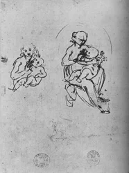 Drie Studies van een Madonna en Kind, ca. 1475
