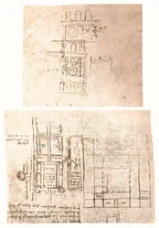 Twee architecturale tekeningen, ca. 1472-ca. 1519, 1883