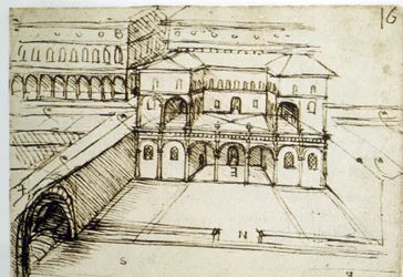 Stedenbouw: architecturaal plan (16) door Leonardo da Vinci