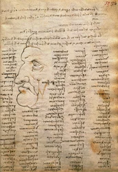 Woordenlijst en mannelijk profiel, uit Codex Trivulzianus