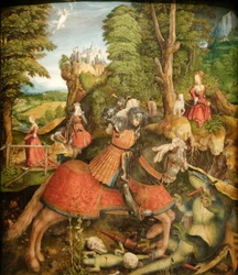 Duits: Hl. Georg im Kampf mit dem Drachen Sint Joris in gevecht met de draak