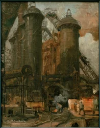 L. Sandrock, werken aan de hoogoven