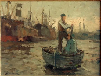 Twee mannen in een zeilboot aan het wrikken