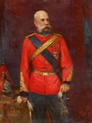 Keizer Frans Jozef I in Engels regimentsuniform