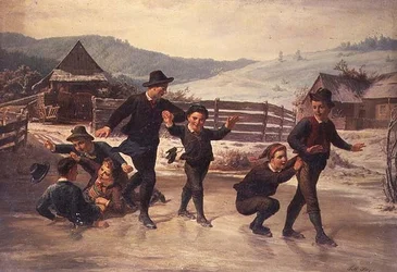 Kinderen schaatsen