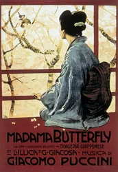 Omslag door Leopoldo Metlicovitz van partituur van opera Mrs Butterfly door Giacomo Puccini