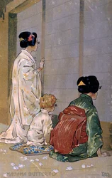 Ansichtkaart gemaakt voor de première van "Madame Butterfly", in Brescia