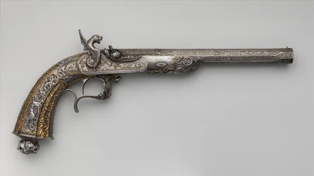 Percussie tentoonstelling pistool, Frans, gedateerd 1851