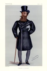 Generaal-majoor Henry Hope Crealock - portret staand met wandelstok en hoge hoed