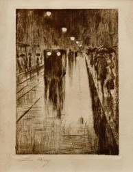Leipziger Straße in de regen