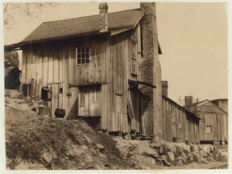 Huisvesting voor arbeiders bij de Rome Hosiery Mill, Georgia, 1913