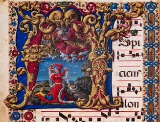 Piccolomini Bibliotheek: koorboek, cod. 1.A, ff.4v met 
