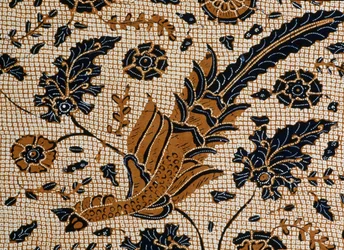 Batik met traditioneel ontwerp genaamd peksi podang, Surakarta, Java, Indonesië (detail)