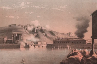 Slag om de vesting en forten van Porta Pia tegen Lazzaretto, belegering van Ancona