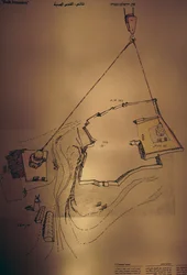 Tekening met Rotskoepel, Jeruzalem, Israël, Jeruzalem Toren van David Museum