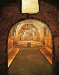 Italië, Apulië, Gravina in Puglia, Rotskrypt van San Vito Vecchio Kerk