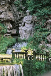 Italië, Latium Regio, Rome Provincie, Tivoli, Villa van Hadrianus, Ovato Fontein