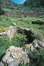 Italië, Sicilië Regio, Provincie Messina, Filicudi Eiland, Capo Graziano, Ruïnes van prehistorisch dorp