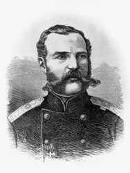 Portret van Alexander II Romanov, tsaar van Rusland, gravure