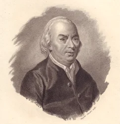 Portret van Italiaanse dichter Gian Carlo Passeroni (1713-1803), kopergravure door Eugenio Silvestri