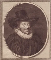 Portret van John Williams (1582-1650), Aartsbisschop van York, kopergravure door John Goldar (1729-1795)