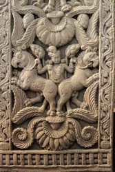 Reliëf op de westelijke ingang, Grote stupa, Sanchi (UNESCO Werelderfgoedlijst)