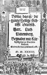 Titelpagina van de Bijbel van Martin Luther