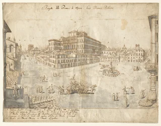 Achttien uitzichten van Rome: De Piazza Barberini (recto)