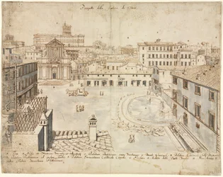 Achttien Zichten van Rome: De Trevifontein, 1665