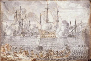 Zeeslag (Gravure)