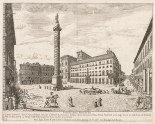 Piazza Colonna uit Prospectus Locurum Urbis Romae Insignium, 1666